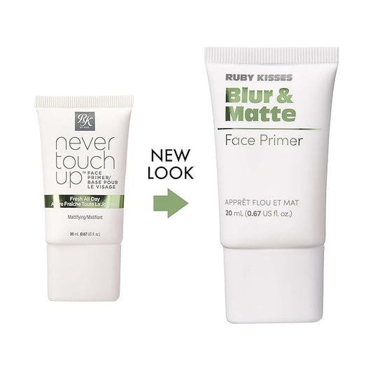 Ruby Kisses Never Touch Up Face Primer Mattifying, Even finish, Velvety-smooth, Oil-Free RFP01 (Fresh All Day)