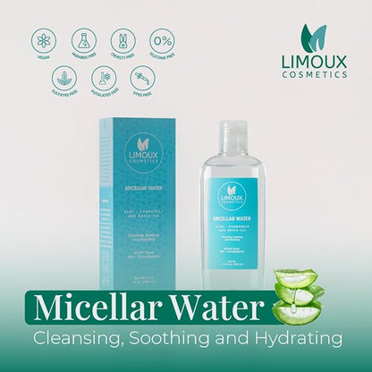 Micellar Water - All Skin Types - Cleansing, Soothing and Hydrating - Non-Comedogenic - Aloe, Chamomile and Green Tea