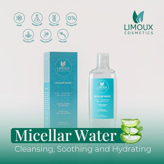Micellar Water - All Skin Types - Cleansing, Soothing and Hydrating - Non-Comedogenic - Aloe, Chamomile and Green Tea