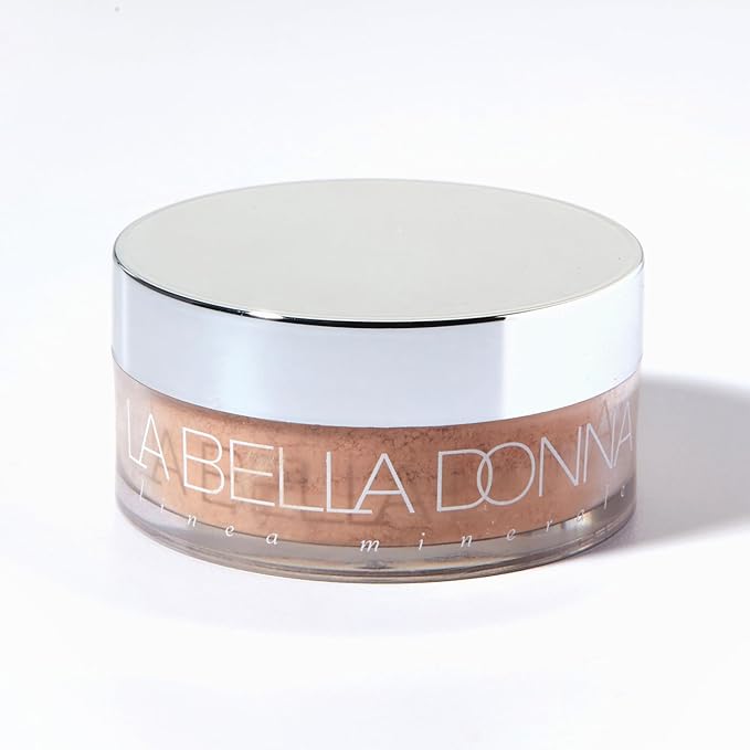 La Bella Donna Loose Mineral Foundation, Non-Chemical SPF50, Only 4 Ingredients, Reef-Safe, Non-Nano, Natural Mineral Makeup with Sun Protection | 10g | Peche