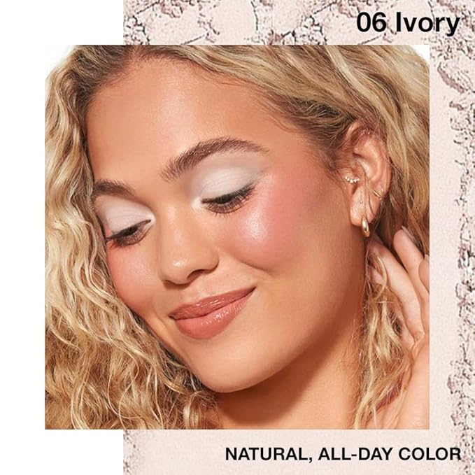 Single matte eyeshadow - Low Saturation neutral eyeshadow, Waterproof Multi-Use for Eyes Cheeks (06#Ivory, 1 Count (Pack of 1))