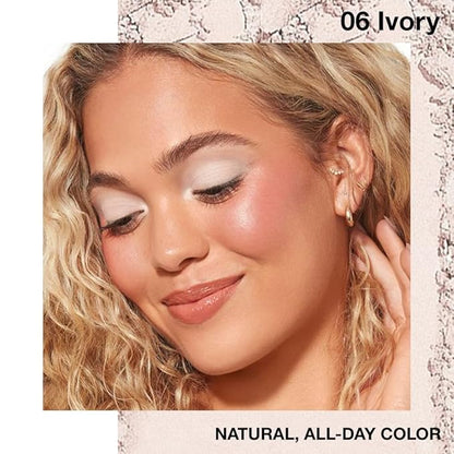 Single matte eyeshadow - Low Saturation neutral eyeshadow, Waterproof Multi-Use for Eyes Cheeks (06#Ivory, 1 Count (Pack of 1))
