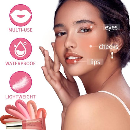 Blush Beauty Wand, Liquid Face Contour With Cushion Applicator, Smooth Cream Natural Matte Finish, Lightweight Blendable Stick Makeup for Cheek, 102 Coral