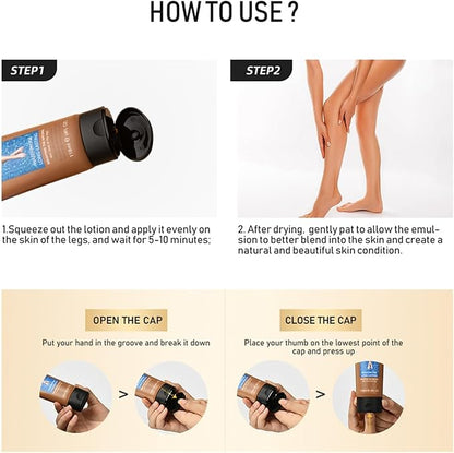 Leg Makeup Waterproof No Transfer, Leg Vein Cover up Makeup for Varicose Veins Waterproof Black Skin, Leg and Body Scar Cover up Makeup for Tattoo Cover Up, Long Last Body Foundation (#1 Fairest Glow)