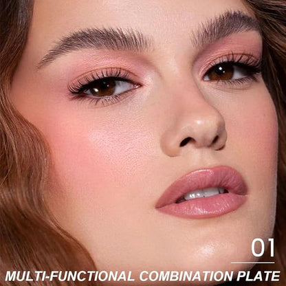 Highly Pigmented Eye Makeup Palette，Shimmer Matte Eyeshadow Pallet，long-lasting blend natural color makeup ‌Milk Honeydew Eyeshadow and Blush Palette(1#, 1 Count (Pack of 1))