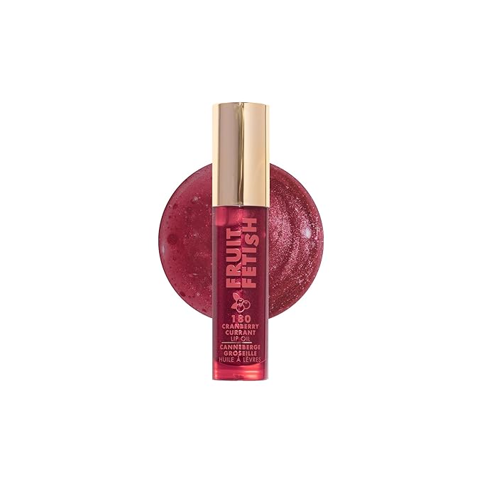 Milani Fruit Fetish Lip Oil with Vitamin E for Instant Hydration, Fruit Extract Infused Lip Treatment and Moisturizing Lip Gloss - Cranberry
