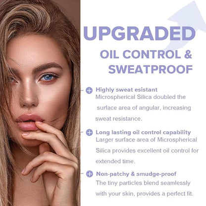 Oil Control Pressed Matte Powder with Mini Puff, Lightweight Jelly Face Powder for Shine-Free Finish