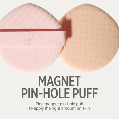 PINK MAGNET CUSHION #02 LIGHT BEIGE (15G, 0.52 OZ.) / Magnetic Adherence, Dewy Radiance, 78% moisture essence, Glow Film Complex, Skin Film Polymer