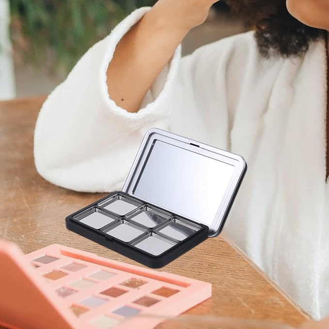 Empty Eyeshadow Palette Magnetic Makeup Palette with Mirror Refillable Eyeshadow Palette Empty Lipstick Pallet Empty Eyeshadow Pans for Eyeshadow Lipstick Blush Powder, 2PCS