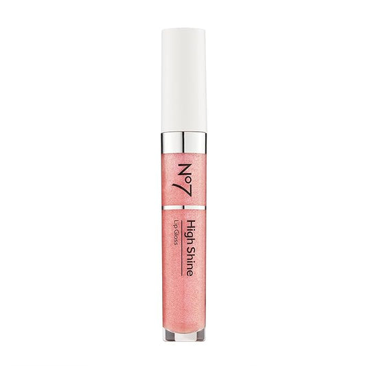 No7 High Shine Lip Gloss - Pink Slip - Moisturizing, High-Shine Lip Gloss with Jojoba Oil for Lips - Hydrating, Longwear Lip Makeup - Non-Sticky Formula (8ml)