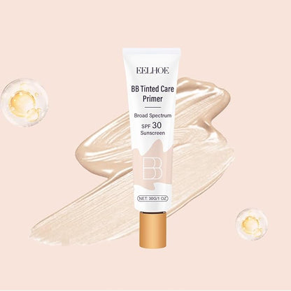 2Pcs BB Blur Tinted Moisturizer SPF 30,BB Tinted Care Primer, BB Cream Tinted Moisturizer,Hydrates & Smooths Your Skin. (Wheat)