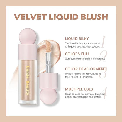 Erinde Liquid Highlighter - Face Highlighter Bronzer Makeup Stick, Natural Glossy Finish, Lightweight Blendable Cream Face Illuminator, Cruelty-free, 02# STARLIGHT