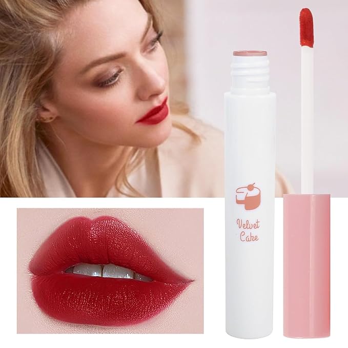 10 Colors Lipstick, Matte Liquid Lip Gloss Set, Tube Red Matte Velvet Tint Stain Set, Natural Ingredients Waterproof & Long Lasting 24 Hours Non-Sticky