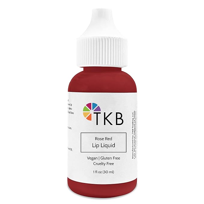 TKB Lip Liquid Color | Liquid Lip Color for TKB Gloss Base, DIY Lip Gloss, Pigmented Lip Gloss and Lipstick Colorant, Made in USA (1floz (30ml), Rose Red)