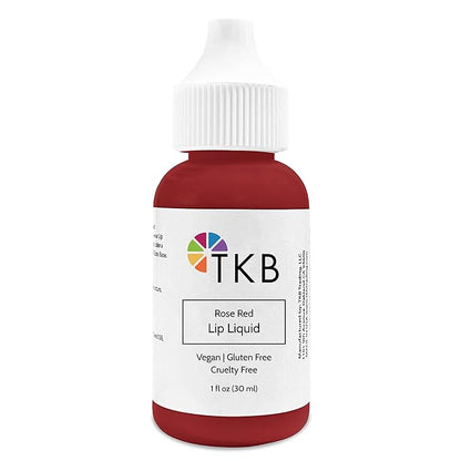 TKB Lip Liquid Color | Liquid Lip Color for TKB Gloss Base, DIY Lip Gloss, Pigmented Lip Gloss and Lipstick Colorant, Made in USA (1floz (30ml), Rose Red)