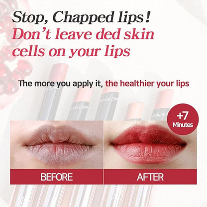 Lux Triple Cure Lipstick Venus (Deep Red) (0.12oz) Natural Tinted Korean Lip Balm, Petroleum/Paraben Free natural ingredients moisturizing + exfoliating + coloring all at once,lip balm hydrating