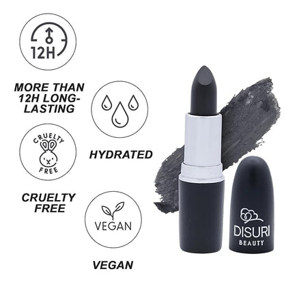 Matte Bullet Long Wear Lipstick - Vegan and Cruelty-Free - Smudge and Waterproof Matte Lipstick with Moisturizing Formula - All Day Comfort - (Obsidian Charm #29)