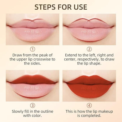 12 Colors Matte Lip Liner Set,Long Lasting Fade Resistant Lip Pencil,Waterproof Red Nude Velvet Lipstick Pen High Pigmented Lip Liner for Women