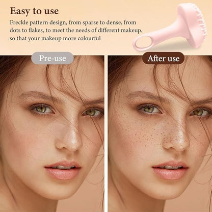 Silicone Freckle Stamp, Portable Fake Freckle Stamp, Faux Freckles Waterproof, Updated Freckles Applicator, Freckle Stamp for Natural Freckles Makeup Tool（Pink）