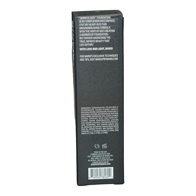 MAKEUP BY MARIO SurrealSkin Liquid Foundation, Liquid Formula, Vegan, Long-wearing coverage, Hydrating, Natural Finish, Size 30 mL (24N - dark with neutral undertone)