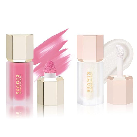 KIMUSE Liquid Blush & Weightless, Long-Wearing, Smudge Proof, Natural-Looking, Dewy Finish Glow Liquid Filter