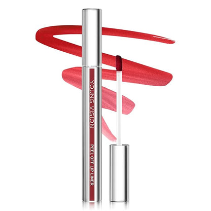 Peel Off Lip Stain Lip Liner, Long-Lasting Peel Off Lip Tint for Women Girls, Non-Stick Cup Tattoo Magic Color Tint, Waterproof Matte Lip Gloss, Highly Pigmented Peel Off Lip Liner Stain Makeup