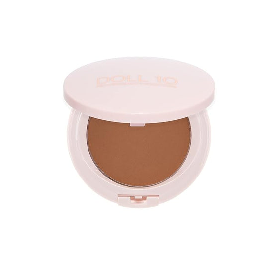 Doll 10 T.C.E. Super Coverage Serum Powder Foundation - Lightweight Buildable Full Coverage Hydrating Anti-Aging Face Makeup (Tan Deep)
