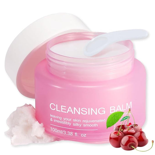 Makeup Cleansing Balm,Cherry Scented - Make up Remover Balm - Gentle Face Cleanser for Women - Deep Cleansing Facial Cleanser - Moisturizing Makeup Melting Bal m for All Skin