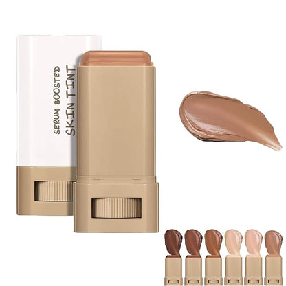 Skween Serum Boosted Skin Tint Balm for Black Women, Skween Serum Boosted Hydration Beauty Balm, Solid Tinted Foundation Stick, Moisturizing, Light, Non-Greasy, Natural Finish Makeup (#06, standard)