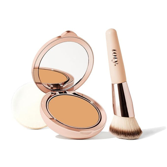 Toty by Sofia Vergara - Ilumina CC Creamy Compact SPF 50+ Mineral Broad Spectrum Sunscreen for Face + Ilumina Brush - CC cream foundation with spf 50 - MAKEUP - 3C Bundle