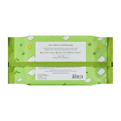 x Moomin' Juicy Makeup Cleansing Wipes - 60 Count – makeup wipes and makeup remover for face – Oil-Free makeup remover wipes (Renewing Cucumber)
