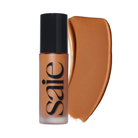 Saie Glowy Super Skin Tint Liquid Foundation - Hydrating Serum Foundation with Lightweight, Medium Coverage - Formulated with Hyaluronic Acid to Hydrate, Brighten and Plump - Shade 28 (1.01 oz)
