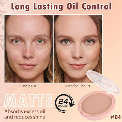 Oil Control Face Pressed Powder, Matte powder setting powder, long-lasting and waterproof loose powder, Flawless Lightweight Face Cosmetics, Cruelty-free, (04, 1 Pcs)