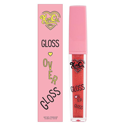 Kimchi Chic Gloss Over Gloss, Shimmery Micro-Sparkle Lip Gloss To Wear Alone Or Over Lipstick, Fragrance-Free Luscious Lip Balm, Red With Orange Undertone, 01 Ripe Mango, 0.35ml