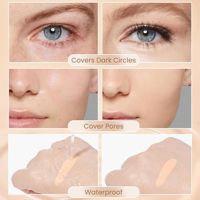 Air Cushion BB Cream Foundation, CC cream foundation, Moisturizing Concealer Long-Lasting, Cushion Foundation Full Coverage Self Adjusting for Mature Skin & All Skin Types (natural white, 1)