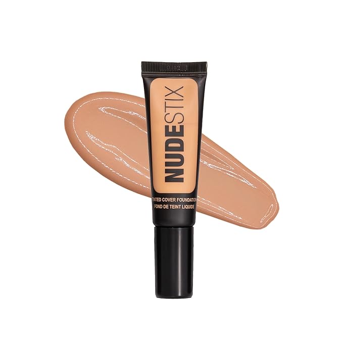 Nudestix Tinted Cover Liquid Foundation, Buildable Coverage for Even Skin Tone, Flawless Natural Lightweight Makeup Finish, 0.84 fl oz (25 ml) (Nude 5)