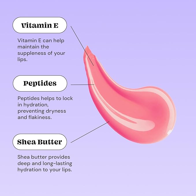 Glossmetics Strawberry Crème Lip Glaze - Overnight Lip Mask for Dry Lips. Fruit Butter Lip Mask, Hydrating and Moisturizing Lip Balm for Soft, Smooth Lips. Pink, 10ml