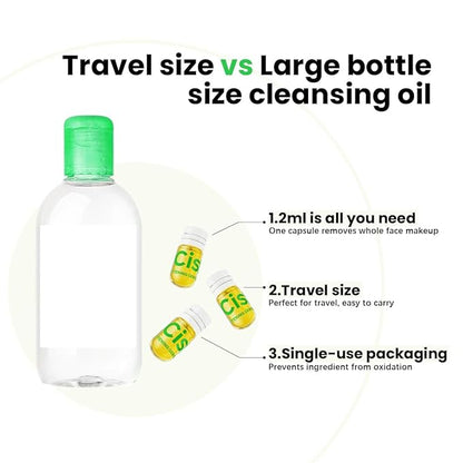 Cistto Natural Cleansing Oil – Waterproof Makeup Remover Oil, Nourishing and Gentle for Sensitive Skin and All Skin Types, Travel-Friendly, 2ml x 20 Capsules
