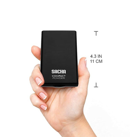 Sacha Buttercup Face Powder Compact. Translucent Powder, Controls Oils & Shine. Pressed Powder for Medium to Dark Skin Tones, 0.45 oz.