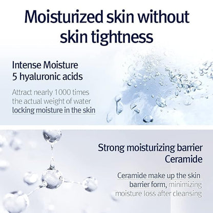 PKY Low pH Facial cleansing washes(water type)Makeup Remover Face Cleanser with Witch Hazel and AHA - Cica, Tea Tree Extract Natural Ingredients Calming Cleanser Ceramide Micellar Water 9.8 Fl Oz