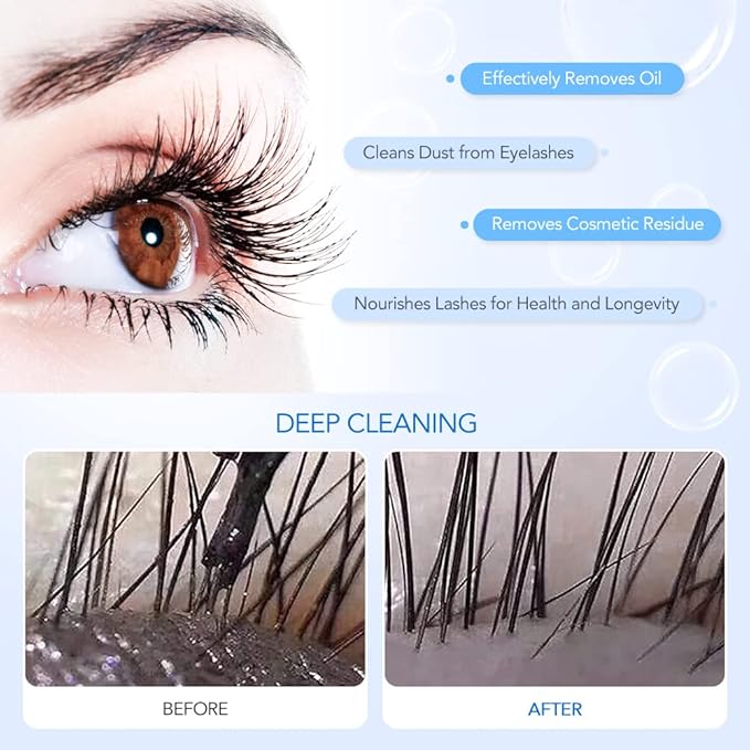 Eyelash Extension Cleanser Lash Shampoo Eyelash Extension Shampoo Lash Foam Cleanser Eyelid Cleanser for Makeup Remover Eyelash Care, Paraben & Sulfate Free for Salon and Home Use (Original 600ml)