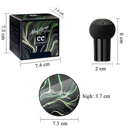 Air Cushion CC Cream Mushroom Head Foundation,BB Cream Makeup Foundation,Moisturizing Concealer,Long Lasting Full Coverage Waterproof,Even Skin Tone for All Skin Types (3# Dark Brown, 20g)