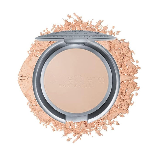 T. Leclerc Compact Pressed Powder - Super-Blendable Face Makeup Longwear Portable Matte Finish Radiant Natural Medium to Full Coverage Airbrushing Mineral Base For Pores & Imperfections (Sable)