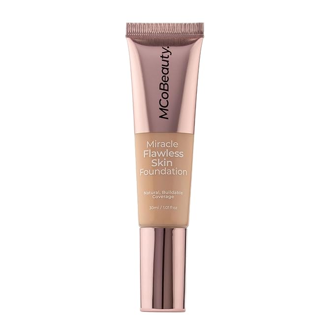 MCoBeauty Miracle Flawless Skin Foundation, 1 Pure Ivory, Natural, Buildable Coverage for All-Day Wear, Vegan, Cruelty Free Cosmetics