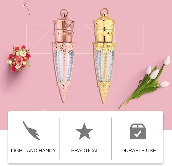 FRCOLOR 10pcs Empty Lip Gloss Tube DIY Lipstick Container Lip Gloss Container Rhinestone Lip Balm Bottle Plastic