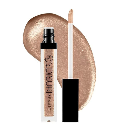 Shimmer Lip Gloss - Non-Sticky Girls Gloss - Long Lasting High Shine - 0.7 FL Oz Gloss for Girls & Women - Cruelty Free - (Pink Gold: S44)