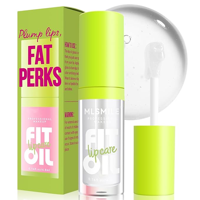 4 Colors Fat Oil Lip Gloss, Lip Oil Lip Glaze Hydrating Lip Glow Oil Big Brush Head Moisturizing Lip Gloss, Shiny Transparent Tinted Plumping Lip Oil Long Lasting Nourishing Non-sticky (01#)