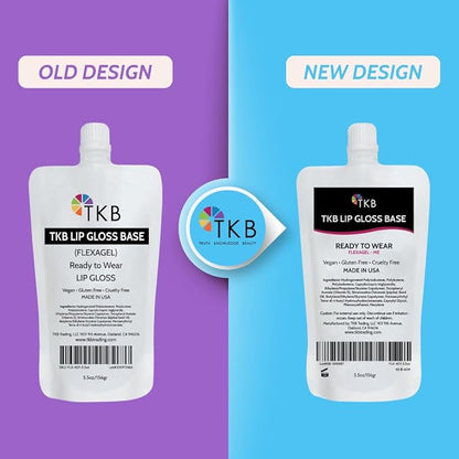 TKB Lip Gloss Base (Flexagel ME)| Clear Lip Gloss Base for DIY Lip Gloss| Ready-to-Wear| Moisturizing, High Shine, Crystal Clear, Vegan, Gluten and Cruelty free| Made in USA (15oz (425g))