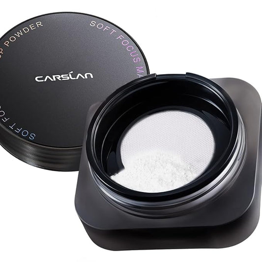 Soft Focus Loose Setting Powder, Waterproof, Matte, Oil Control, Shine Free, Talc-Free Face Powder Makeup, 24H Longwear Finishing Powder, 01 Dark Purple