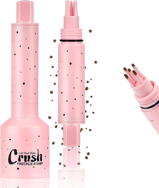Freckle Stamp Pen, Magic Fake Freckles Tattoo Marker Waterproof Long Lasting Liquid Faux Freckle Stain for Natural Sunkissed Makeup for Women Girl 02 Brown